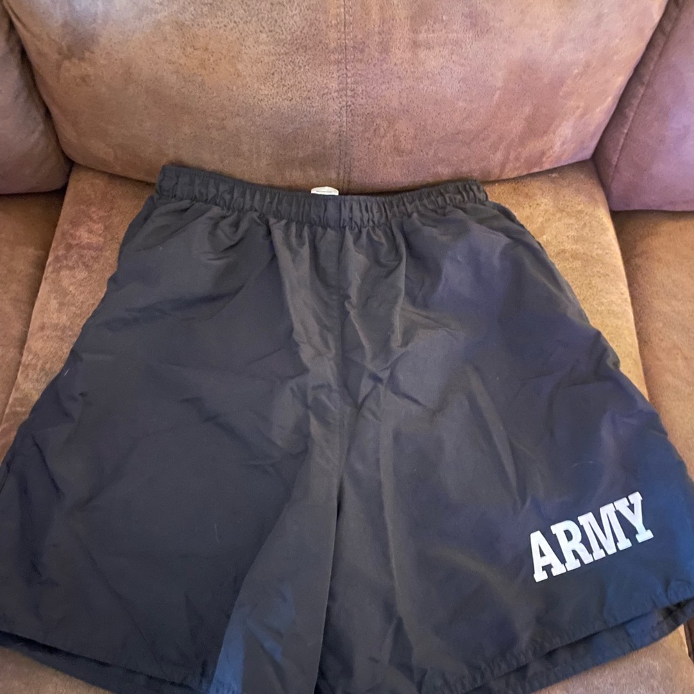 Soffe Black Men's Athletic Shorts with 'Army' Print